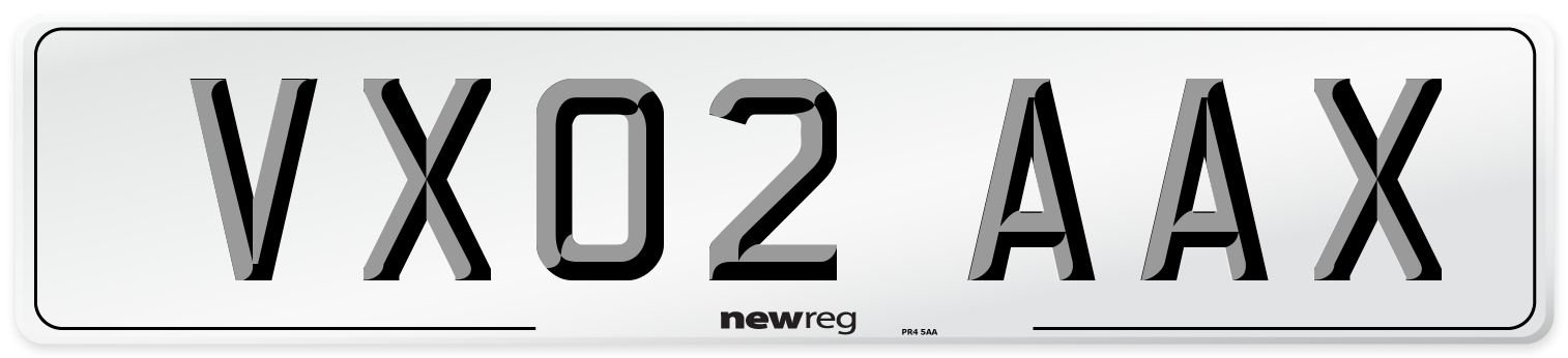 VX02 AAX Number Plate from New Reg
